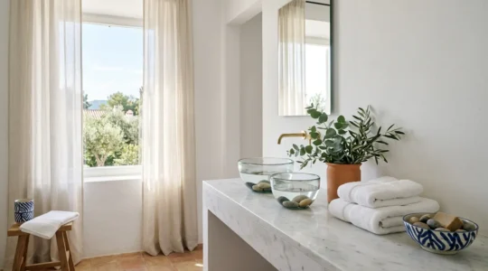 Escena relajante de spa facial en casa un domingo por la tarde