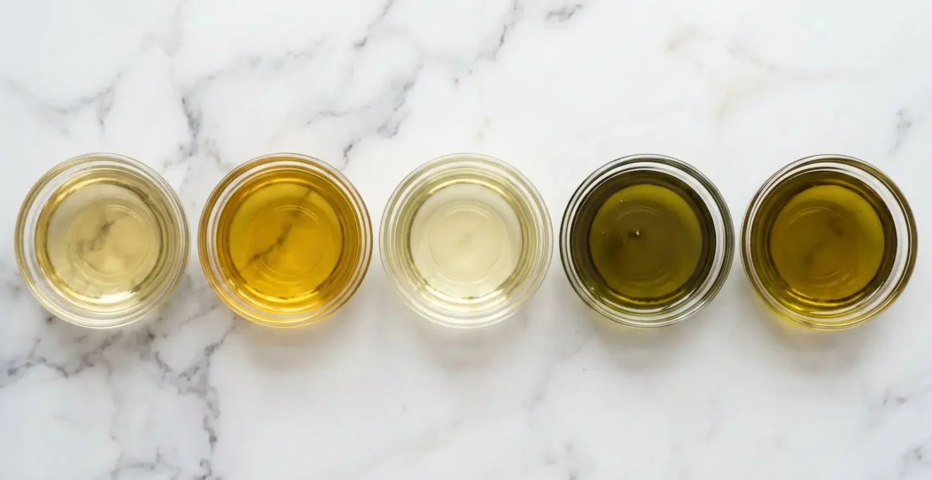 Comparación visual de texturas de diferentes aceites de masaje