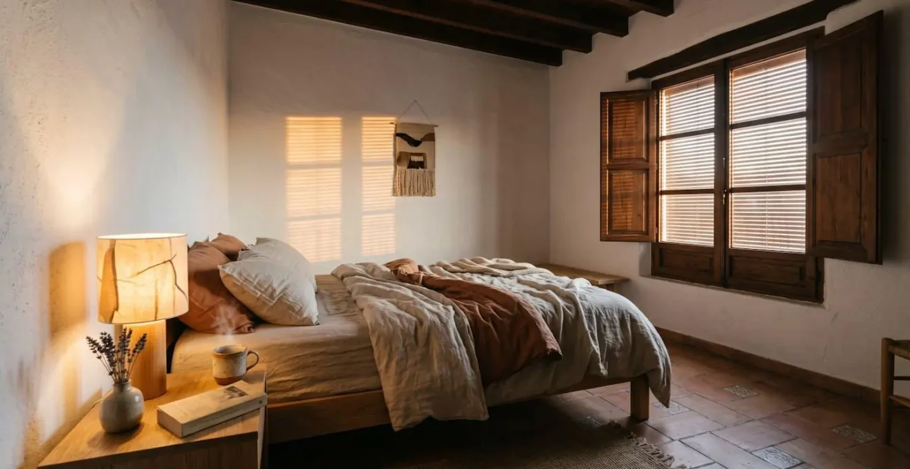 Dormitorio español con ambiente relajante preparado para el descanso nocturno