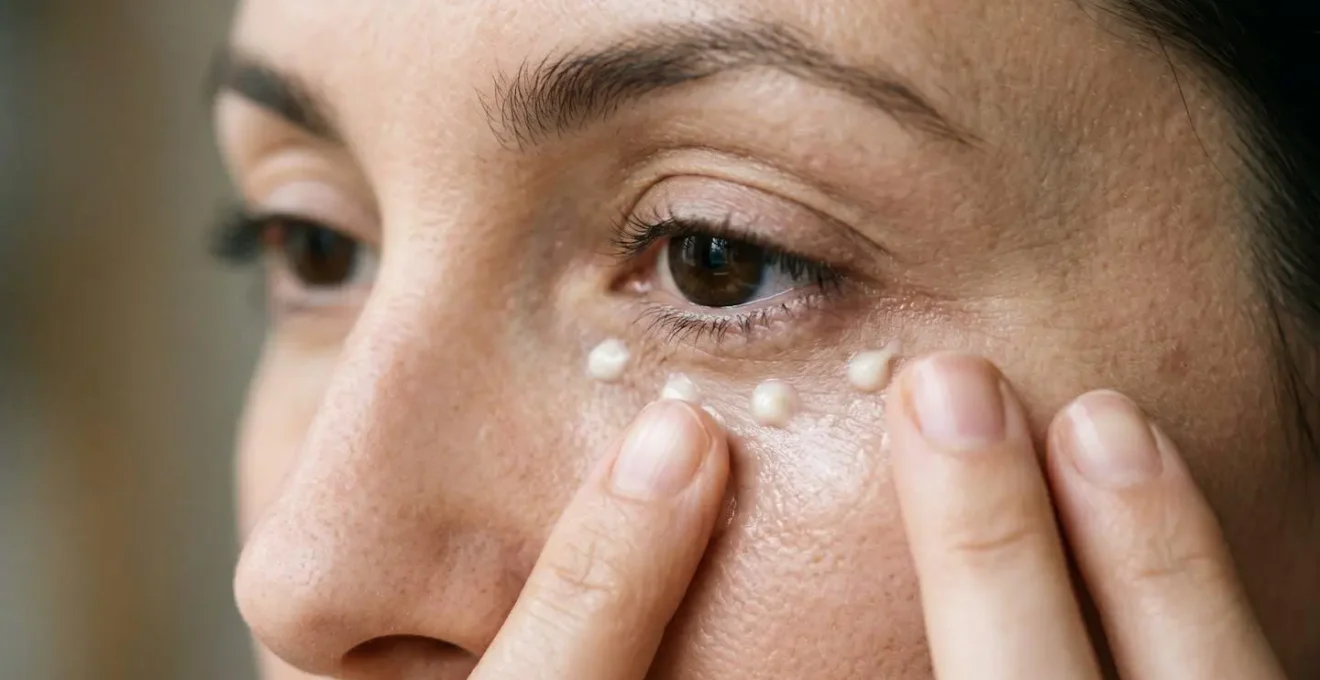 Demostración de la técnica correcta de aplicación del contorno de ojos sobre el hueso orbital