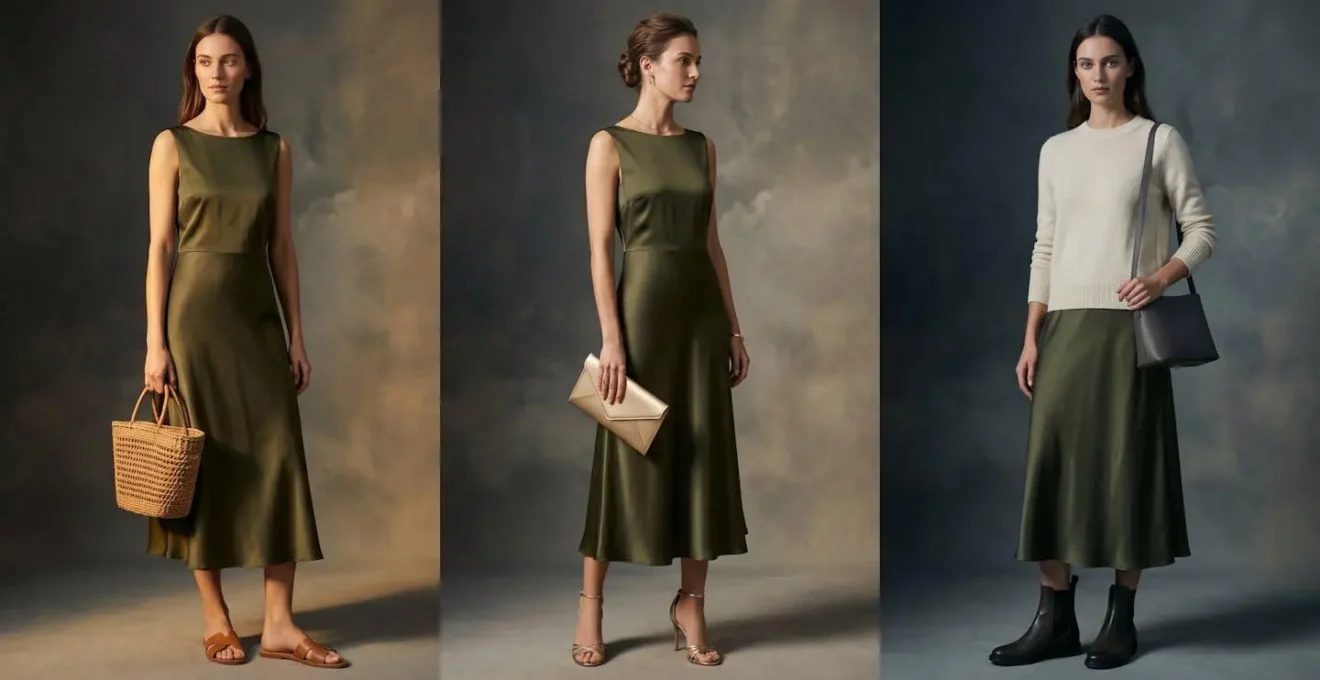 Transformación de vestido de invitada en tres looks casuales diferentes